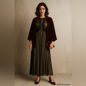 JS Boutique Women's Black Sleeveless Lace Ruffle Round Neck Maxi Dress Size 12